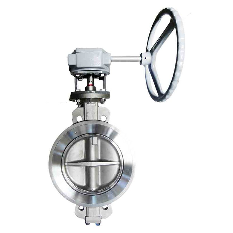 Triple Eccentric Offset Flanged Butterfly Valves Manual Worm Gearbox PN16 25 40 Cast Steel Ductile
