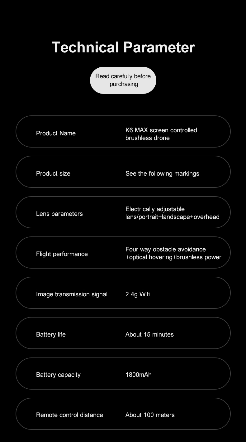 Plastic K6 Max Drone Wifi Foldable Remote Control Helicopter Rc Dron Toy Gifts with Other Maximum Flight Time