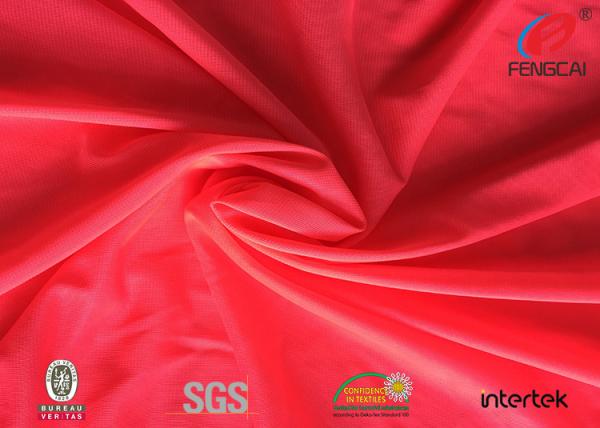 Bright Red Polyester Fluorescent Material Fabric , High Visibility Uniform