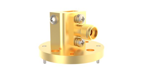 WR18 BJ500 To 1.85mm Female Waveguide To Coax Adapter 39.2GHz~59.6GHz Right
