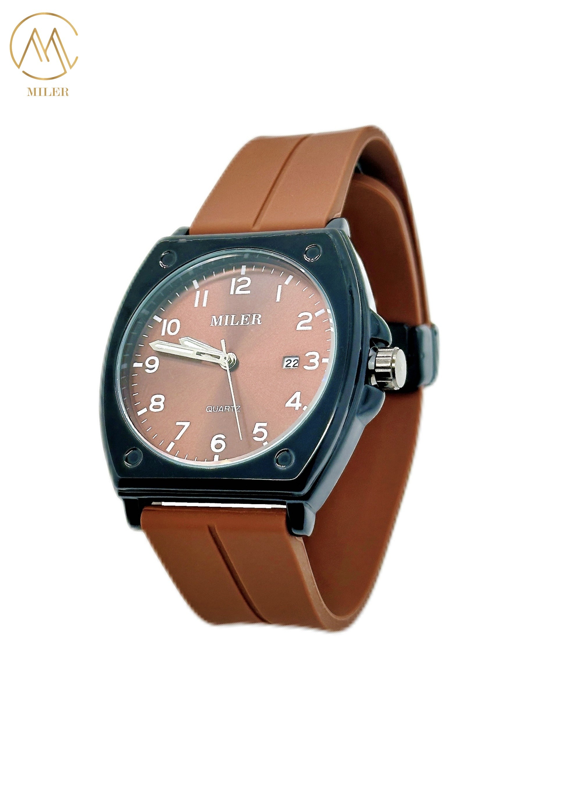Hot Saling Simple Classic Casual Black Bezel Quartz Wristatch With Silicone Strap