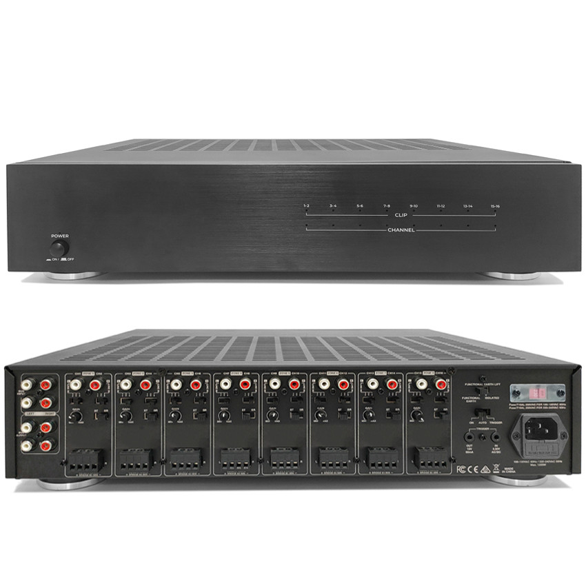 8 Zones Home Audio Amplifier Class D High Power Solid Home Theatre Power Amplifier
