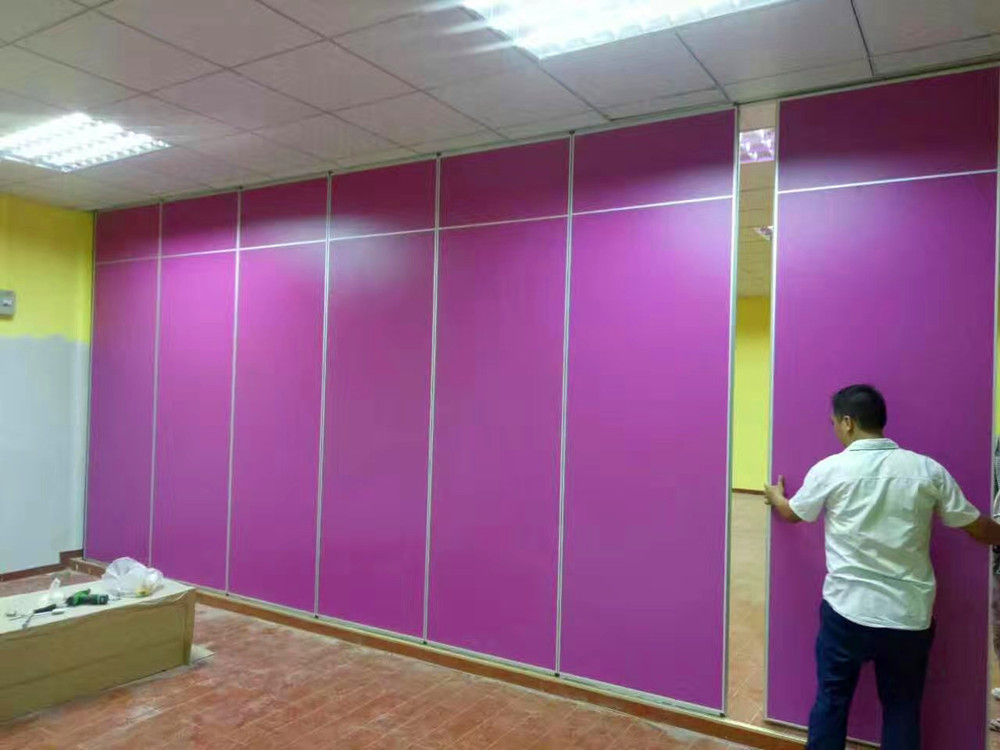 Glass Wood Sliding Partition Walls Room Divider With Aluminum Frame