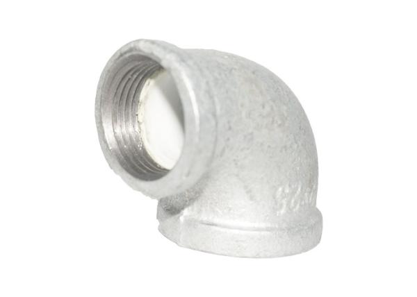 Malleable Iron PO Lined Pipe Fittings 90R Reducing Elbow For Gas Oil Distributio