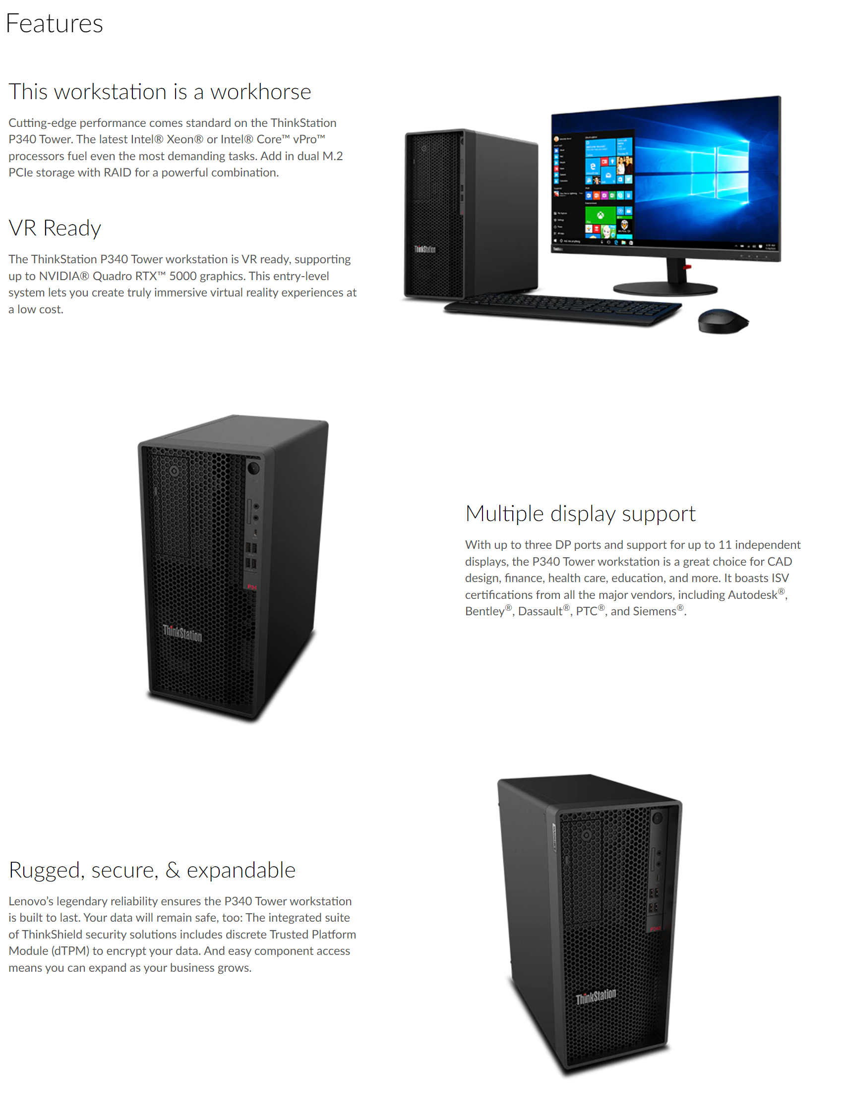 Lenovo ThinkStation P340 i7-10700 16G 1TB Graphics Workstation