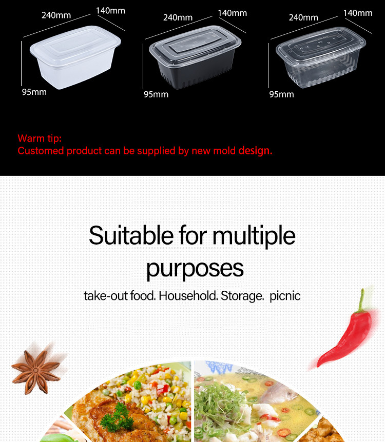 OEM Disposable Take Out Containers Plastic Trays With Lids