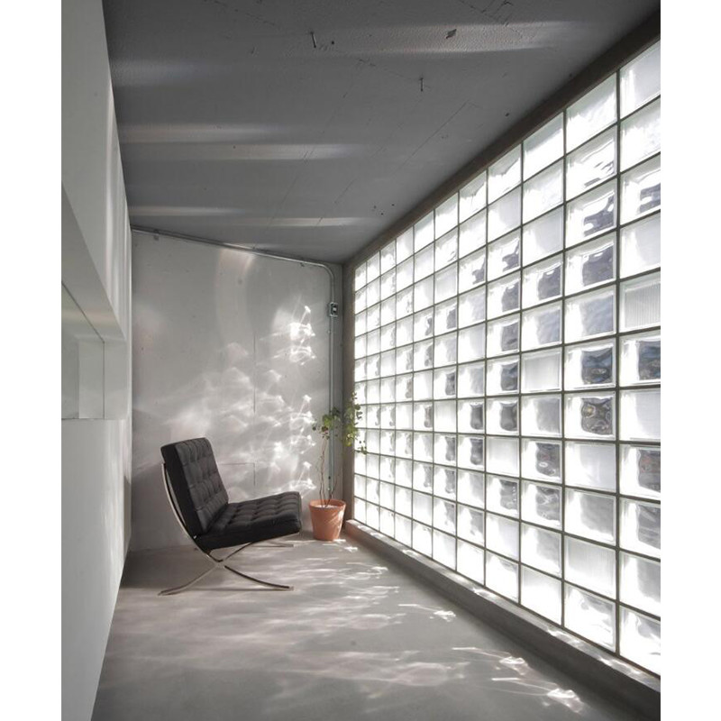 Hot Melt Glass Brick / Block Curtain Wall Light Giving Privacy Energy Insulated