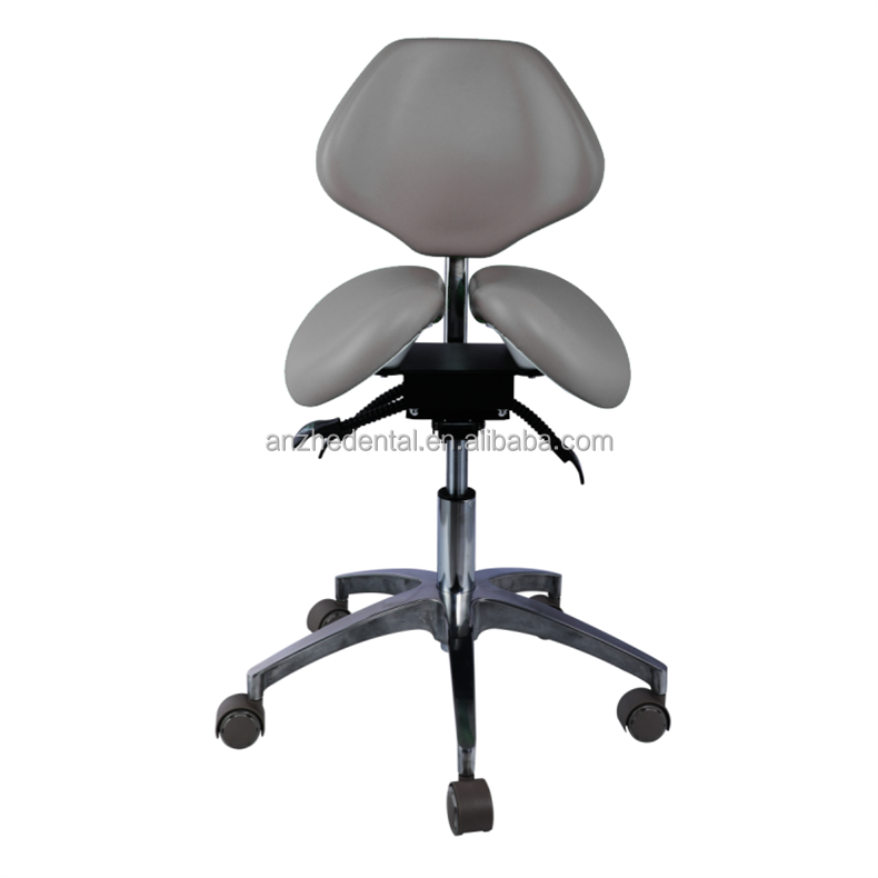 Unique Dentist Stool Blue Color Barber Shop Chair Comfortable Dental Twin Saddle Stool