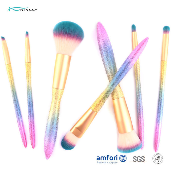 OEM Colorful 8pcs Plastic Makeup Brushes For Eye Shadow