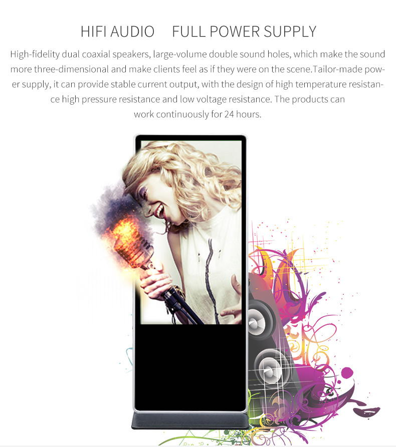 Landing Split Portable Vertical High Definition 43 Inch Floor Standing Kiosk