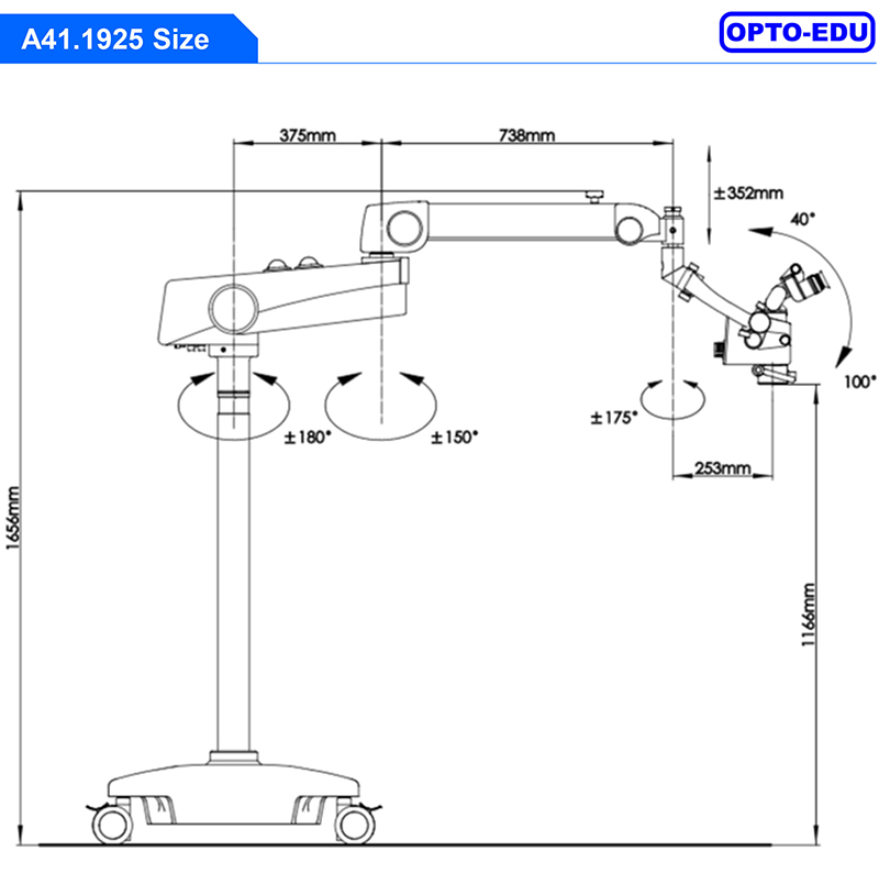 One Head Surgical Operating Microscope 0-200° Manual Zoom 2.5x~21x Dental ENT A41.1925
