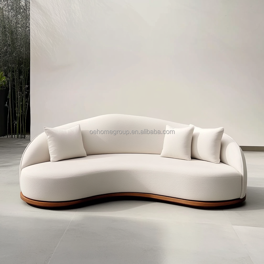 Italian Velvet Sofa Fabric Leisure Curved Couch Set Modern Unique Living Room Sofa For Modern Lounge