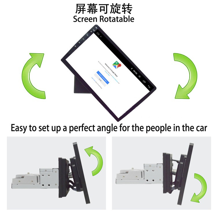 Rotatable Screen 1 Din 9 inch 4G LTE 2+32G Network AM FM Radio Android Car Stereo