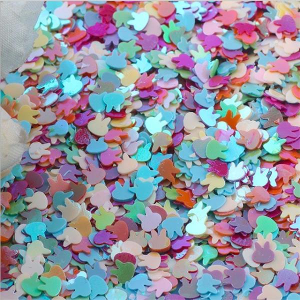 Pet Happy Year Easter Sequined 4mm Rabbit Head Ball Stuffers and Ornaments Hand