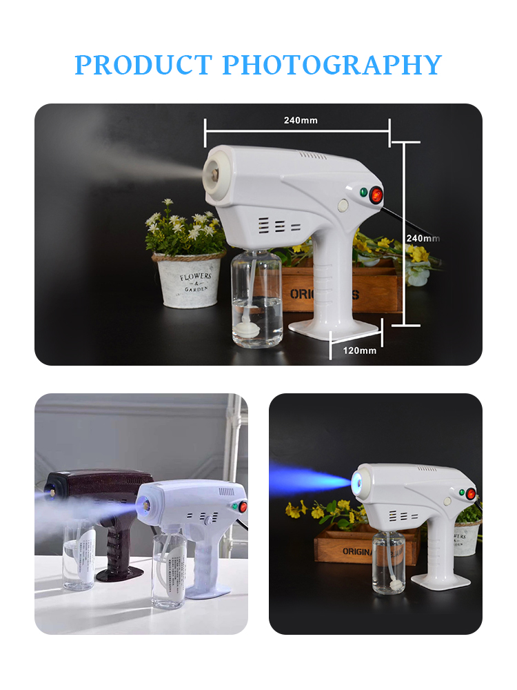 Intelligent Ultraviolet Nano Atomization White Wired Electric Spray Gun for sanitizer