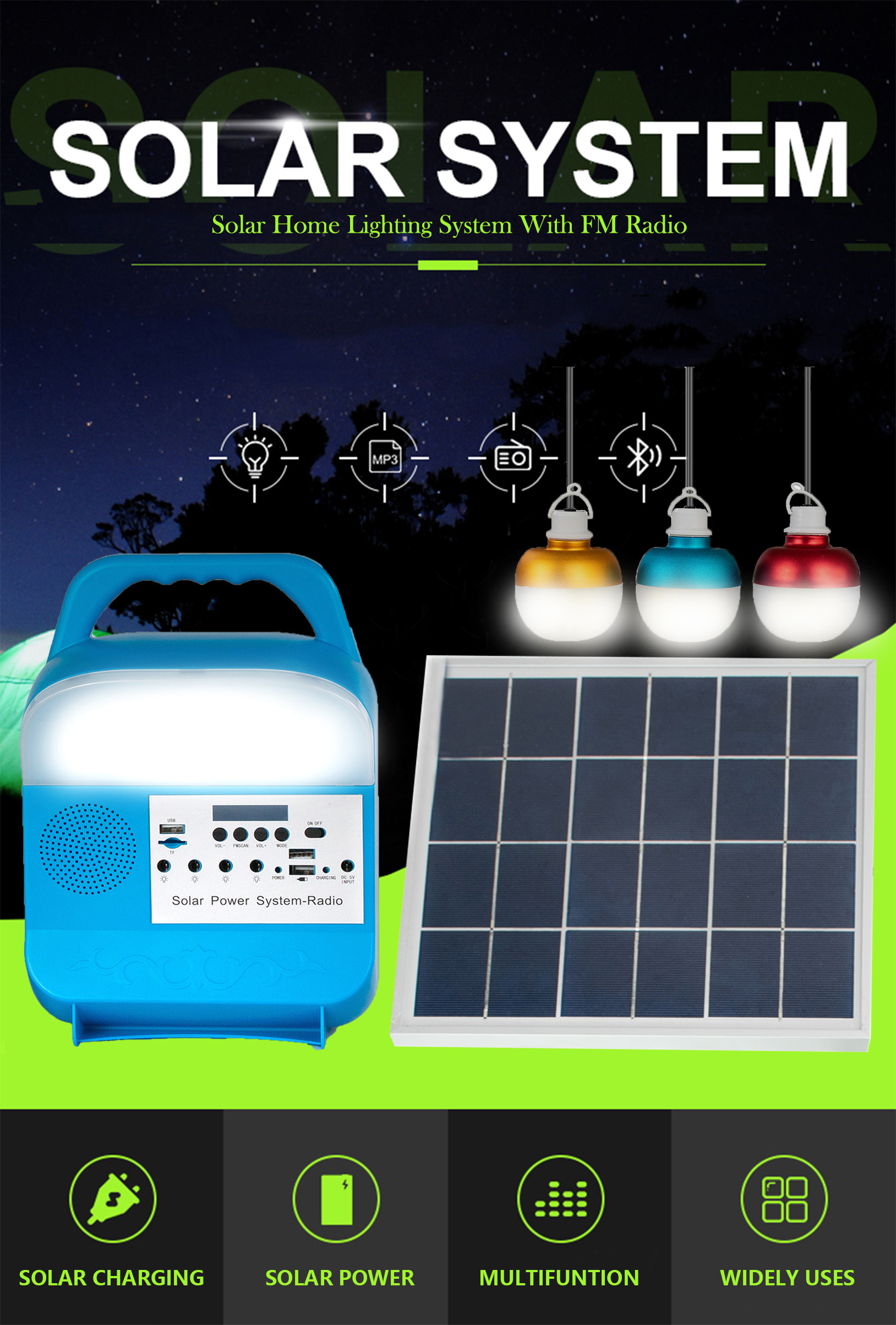 China Solar Home Kit Light Professional Manufacture New Design Solar Light System Solar Portable Power Station