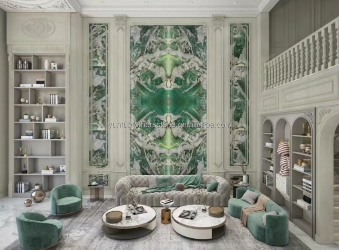 Natural Stone Brazil Marble Backlit Sodalite Green Quartzite for Bedroom Design Ideas
