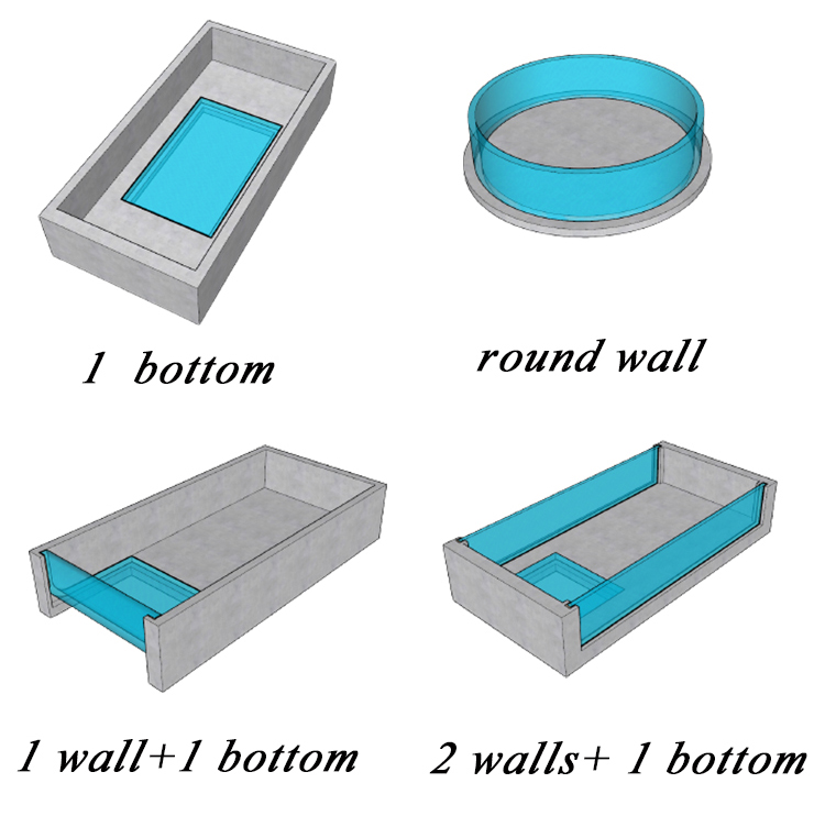 Customizable Above Ground Glass Enclosed Swimming Pools with High Light Transmission
