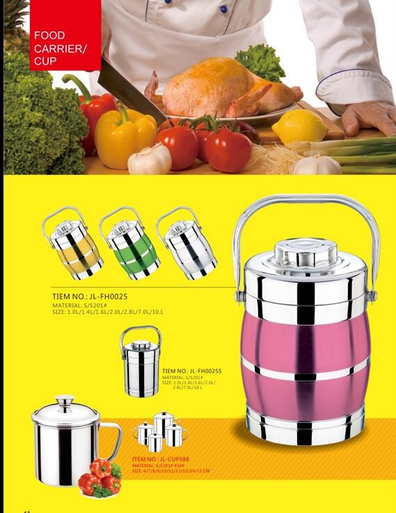 Hot selling colorful stainless steel square food container ,hand pan,food carrier,lunch box,food lunch container