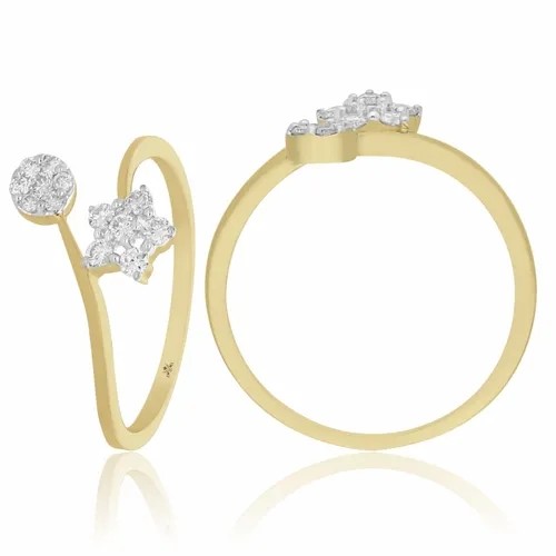 0.20 CTS Diamond Ring-9K White Gold-star Shape Engagement Ring