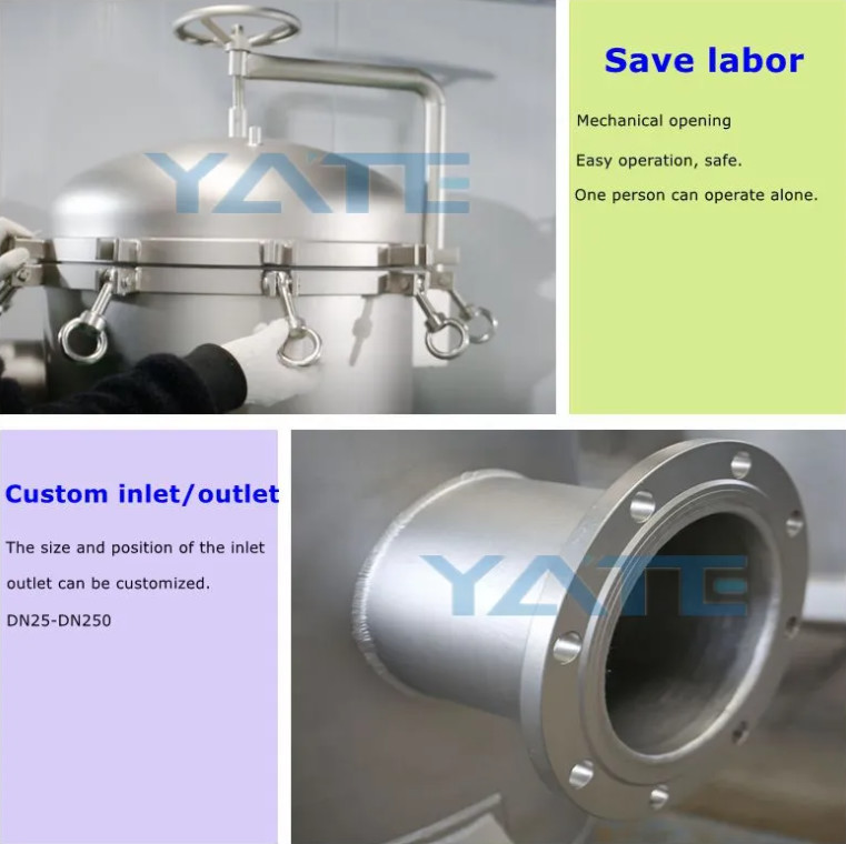 Stainless Steel High Flow Cartridge Filter Housing Precision Cartridge Water Filter Housing