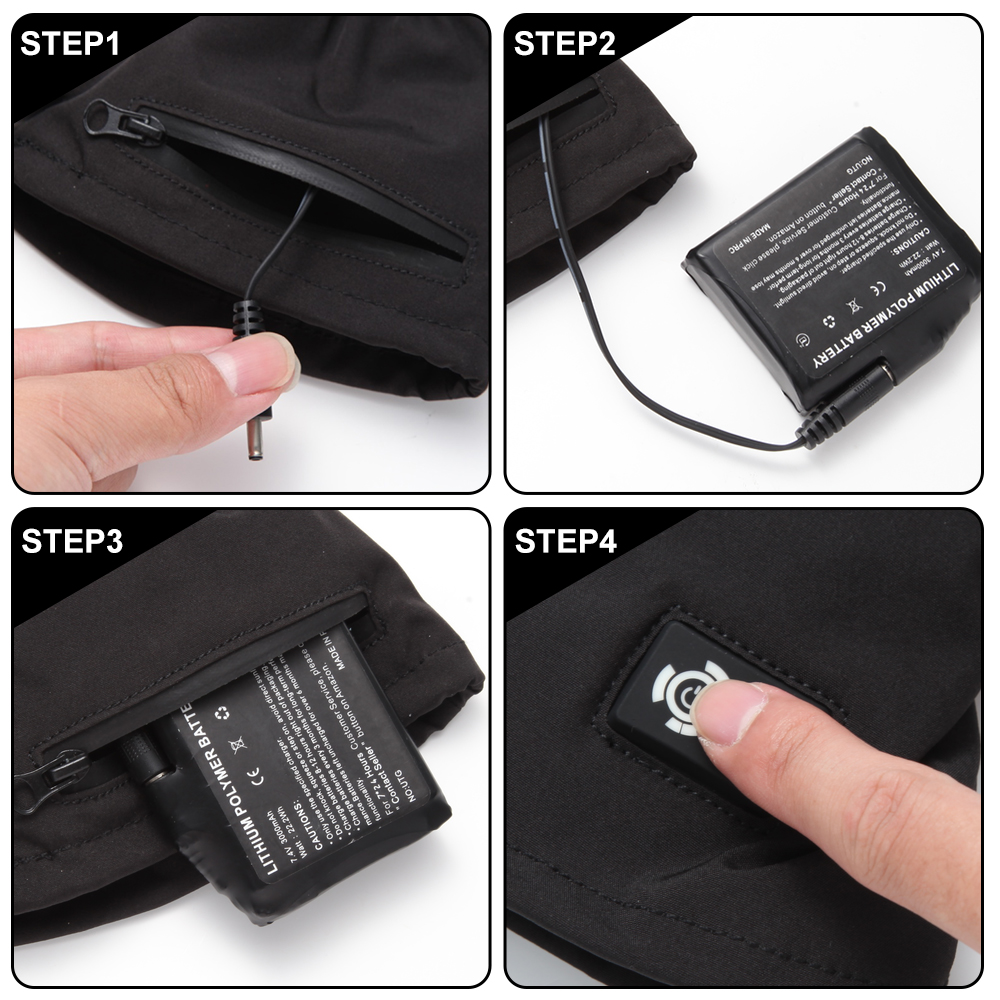PU Rechargeable Heated Gloves Winter Waterproof Split Finger 5V USB DC 7.4v 12v 2200 2600 3000Mah