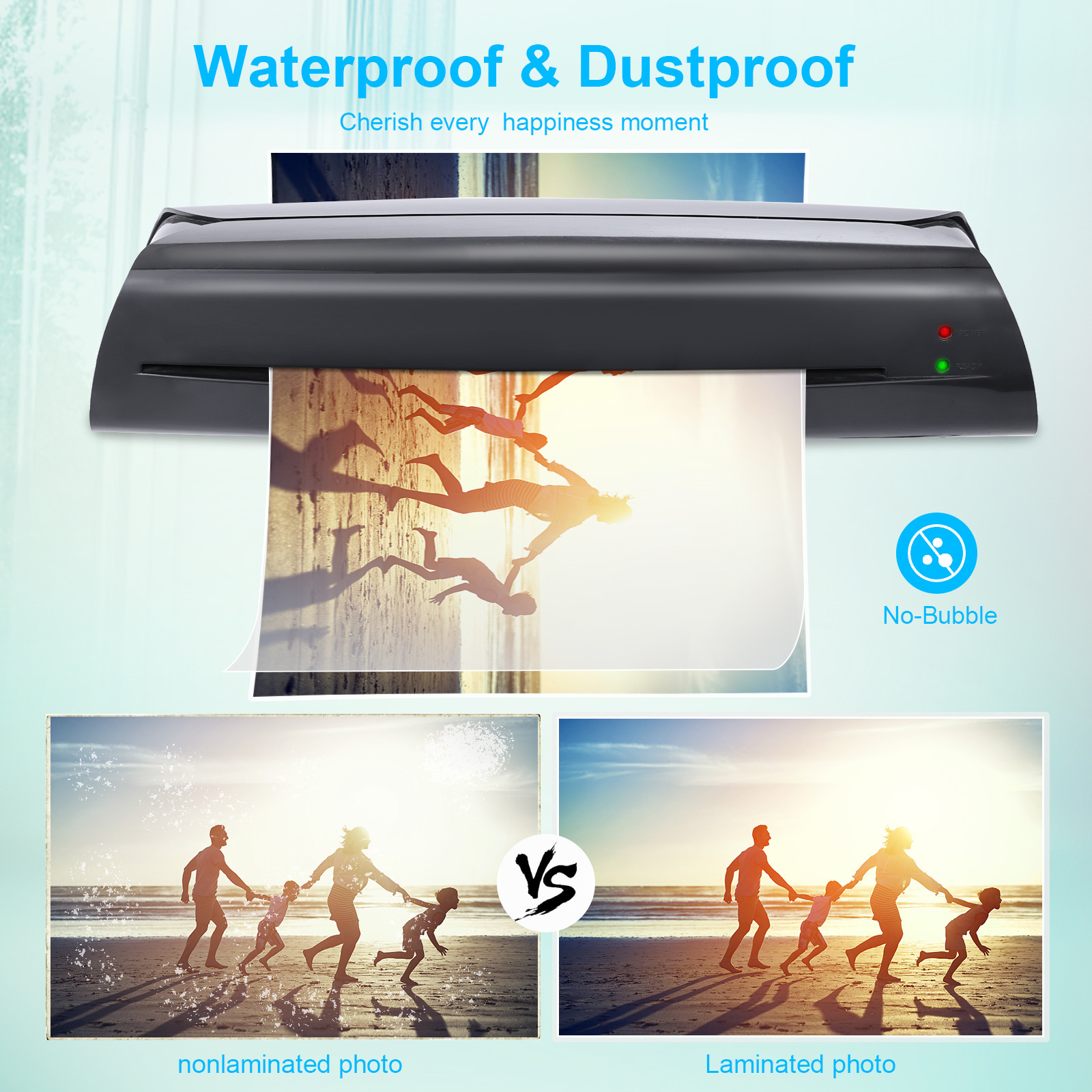 Black A4 Laminator For Photo LM2008 Document Paper Menu Laminating Device With Release