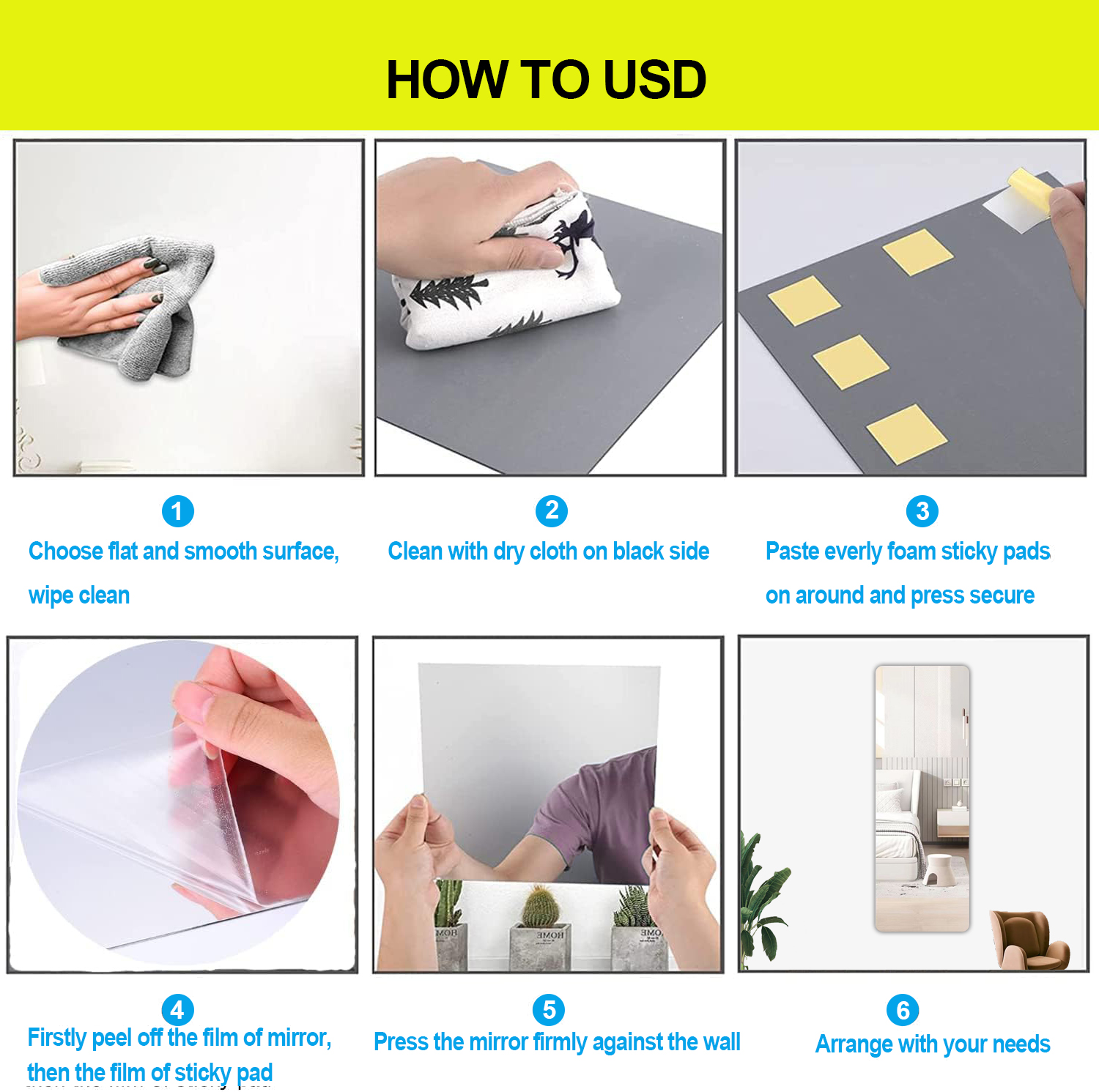 2mm Plastic Flexible Sliver Sheet Adhesive Acrylic Mirror Board for Custom Home Decor