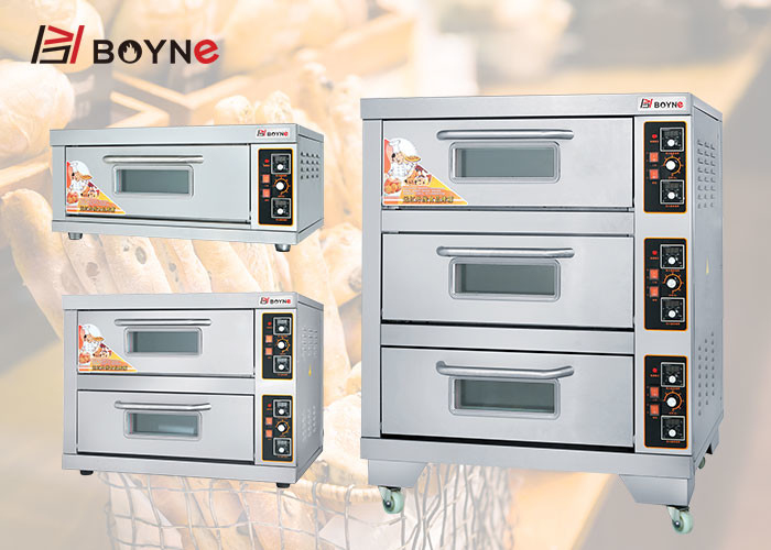 Commerial Stainless Steel Bakery Shop Double Deck Two Layer Oven With Viwing Door
