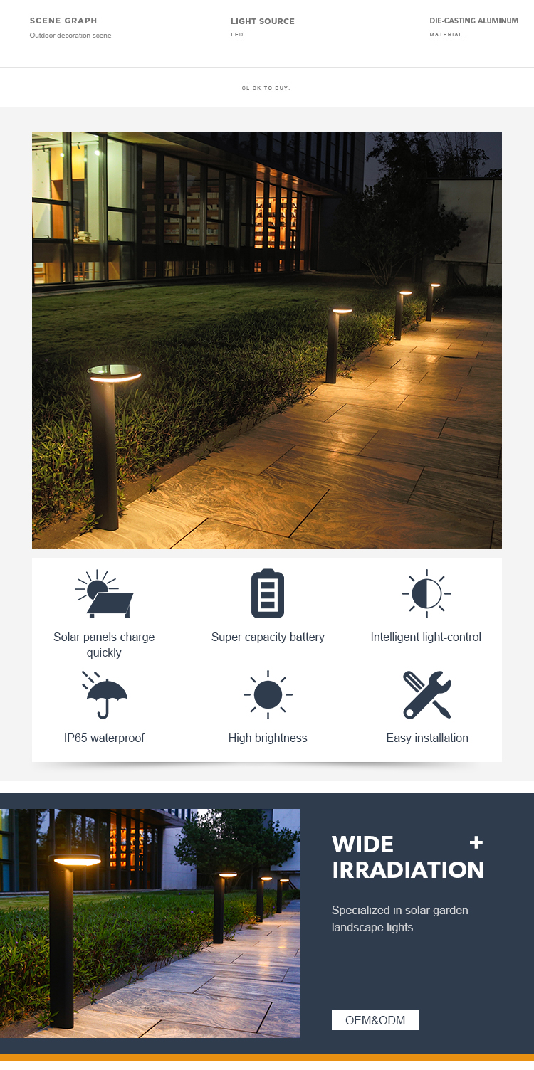 Garden Decorated Solar Yard Lamp Auto On Off Long Last Up To 12hrs