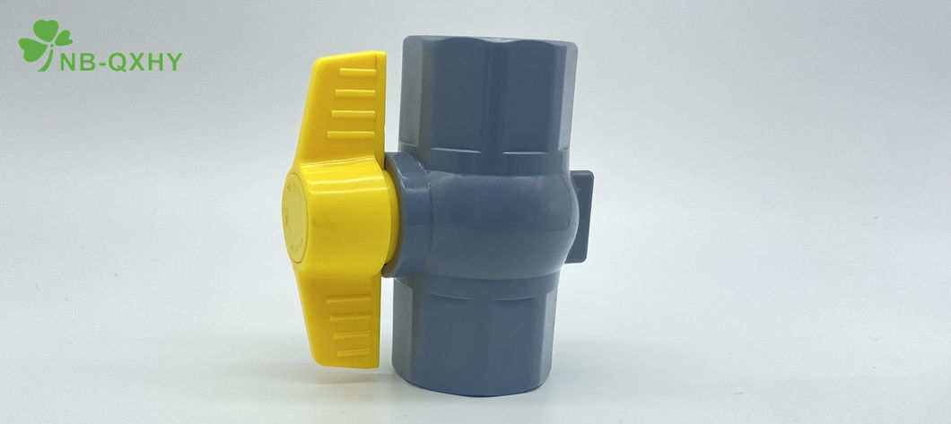 All Types Available Plastic Fixed Manual PVC Octagonal Ball Valve with Yellow Handle