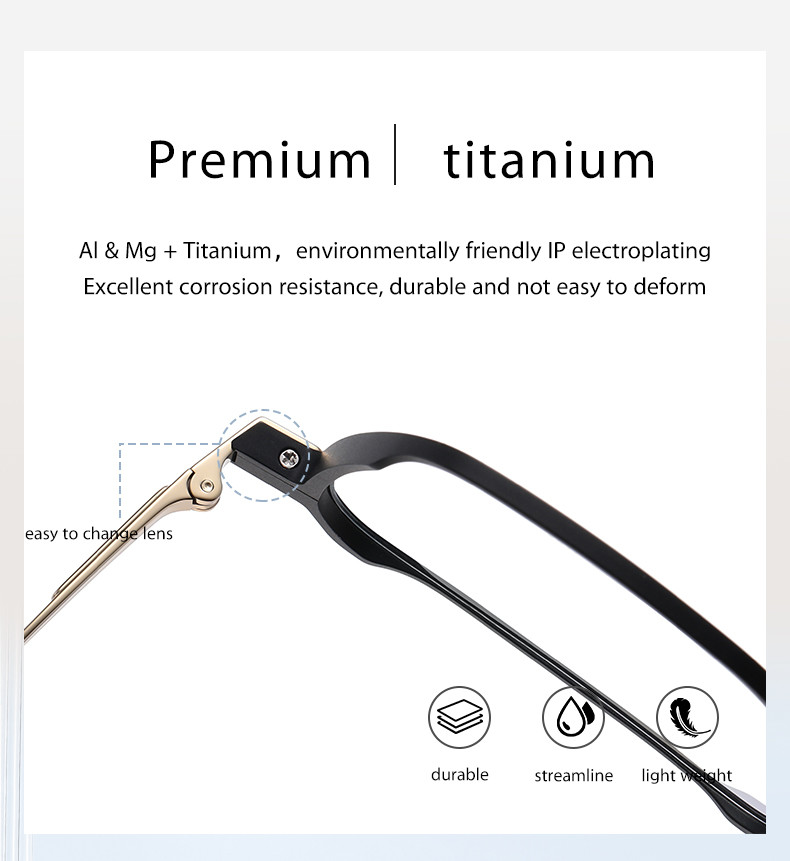 Non Prescription Titanium Cable Temple Eyeglasses Clear Lenses CE