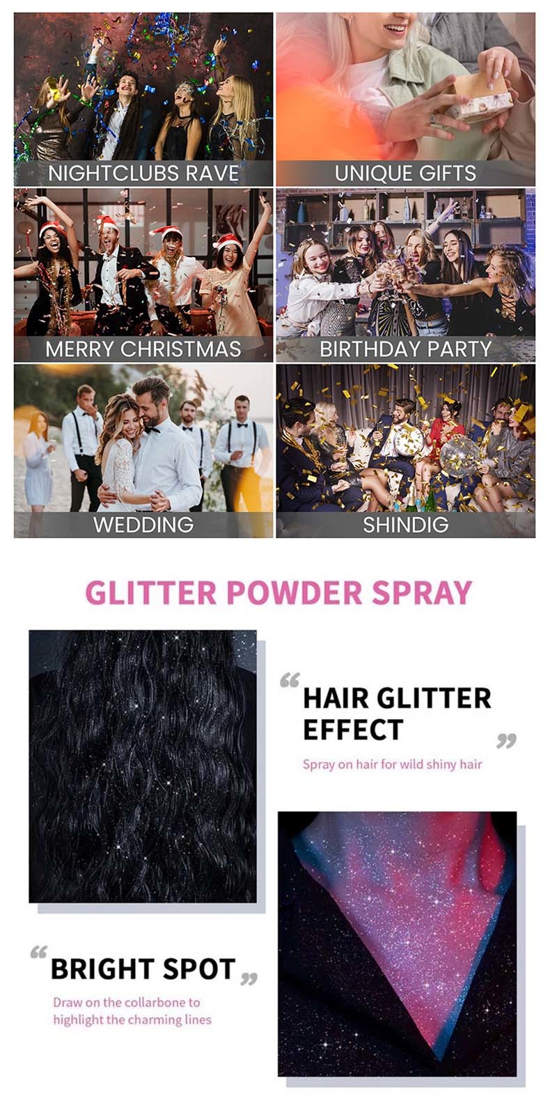 Color Snow Spray For Indian Holi Day Celebrate Party Snow Gold and Silver