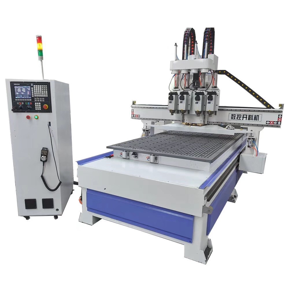 CNC wood router Jinan superstar cnc 1325 four heads routter machine with four processing function