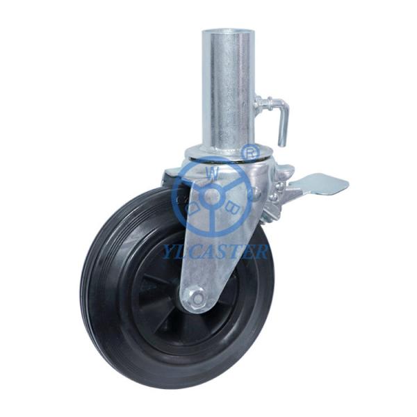 Heavy Duty Hollow Stem Scaffolding Wheels With Back Brake 6.5 Inch Diameter