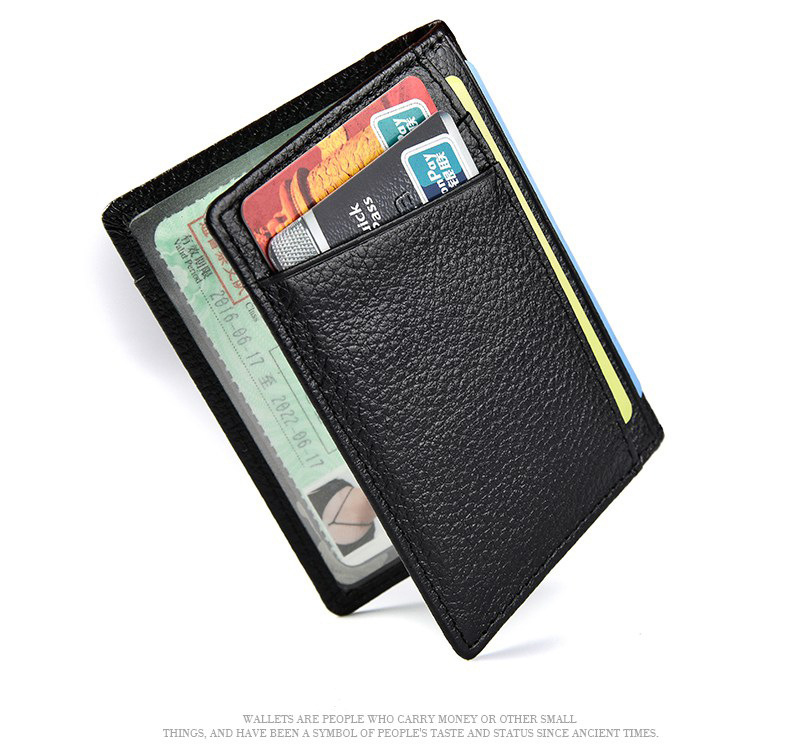 Rfid Blocking Genuine Leather Business Id License Card Holders Unisex Card Holder Wallets