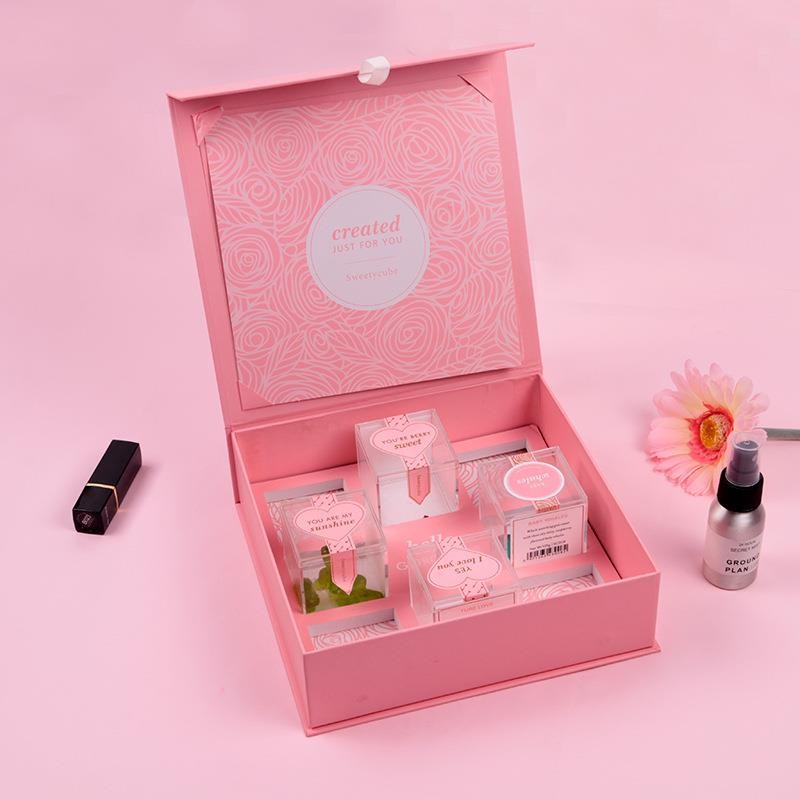 Magnetic Cube Acrylic Candy Chocolate Box Eva Insert With Compartment