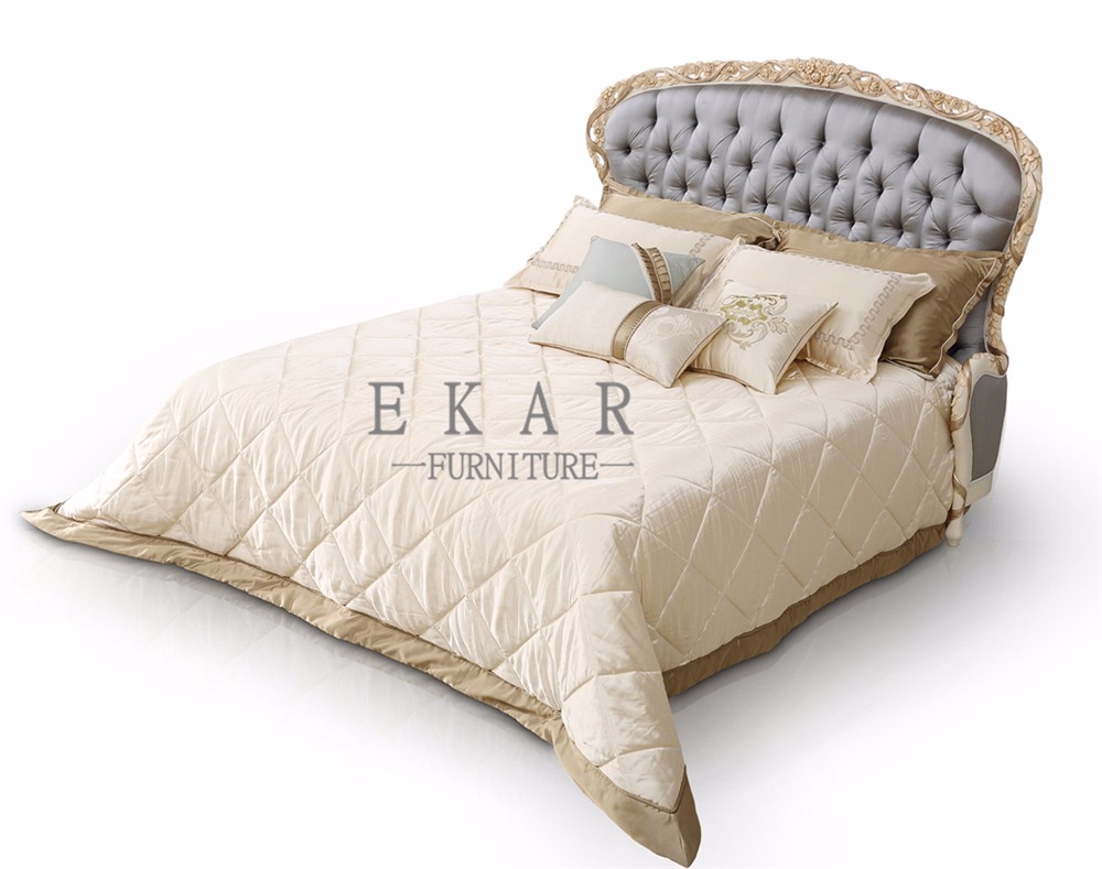 Wooden Frame Bedroom Furniture Luxury Italian Bed