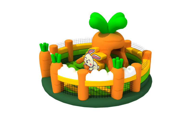 Rabbit Themed 6x6x3.8m Inflatable Fun City blow up Playhouse Fireproof