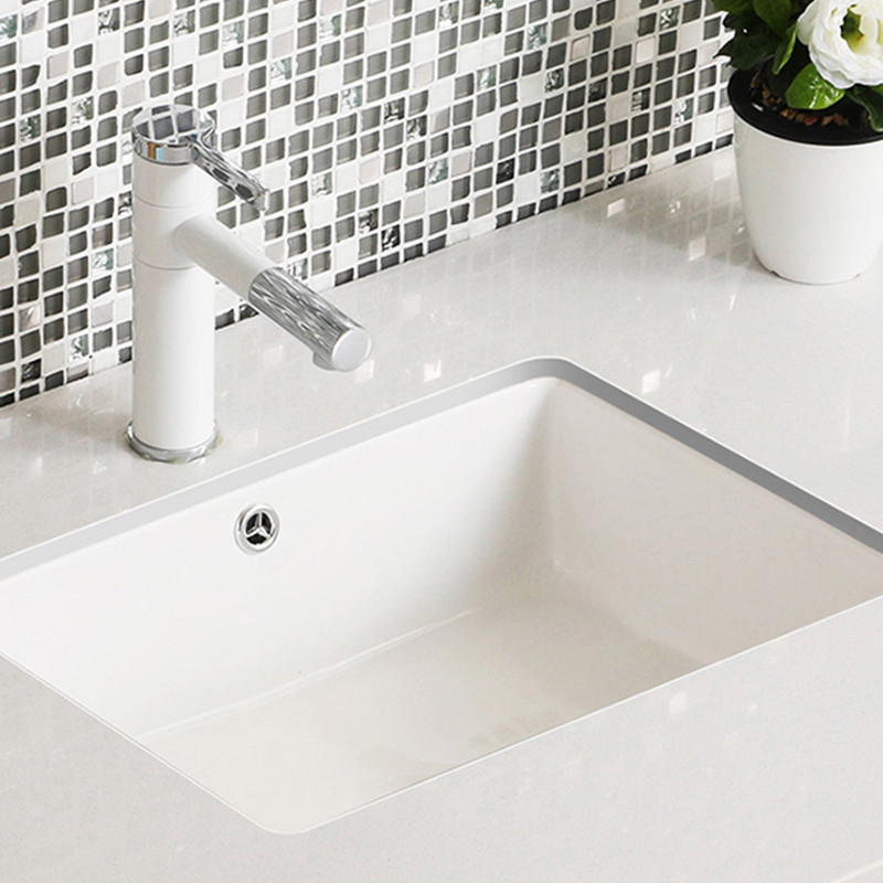 Small Undermount Bathroom Sink Rectangle Seamless 545x380x180mm