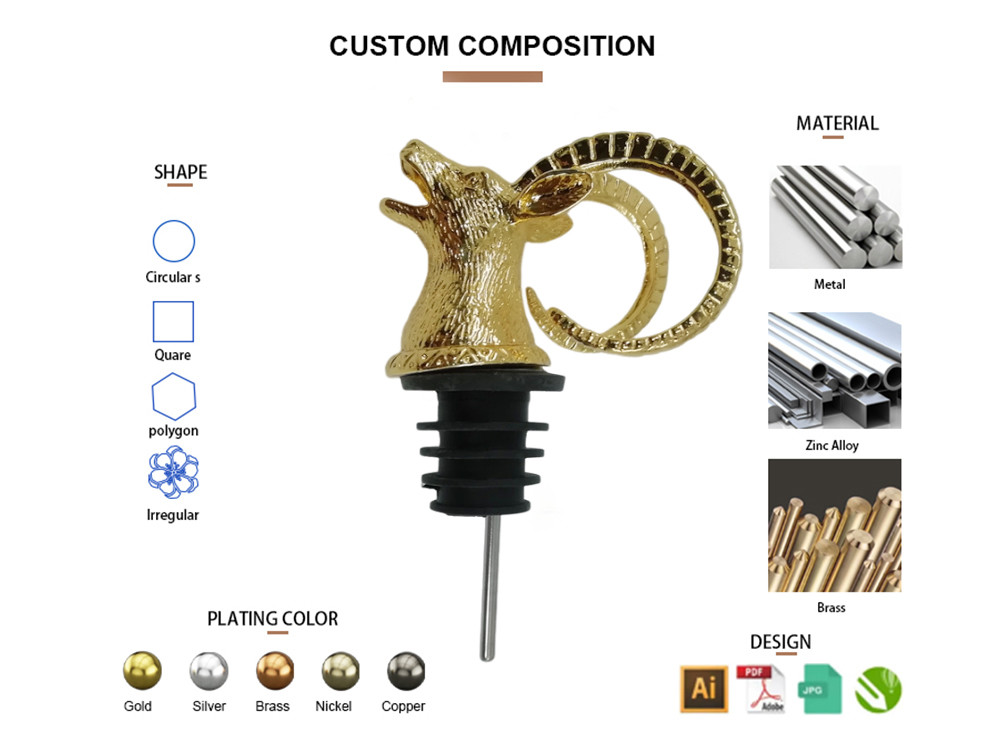 Animal Metal Wine Aerator Pourer Lion Head Wine Bottle Pourer
