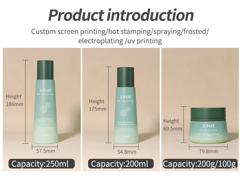High-quality Cone Skin Care Product Plastic Bottle Set 250ml Large Capacity Skin Care Water Plastic Bottle 100g Massage Cream