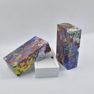 China Custom size colorful square box graffiti printing packaging cardboard with lid and bottom box on sale