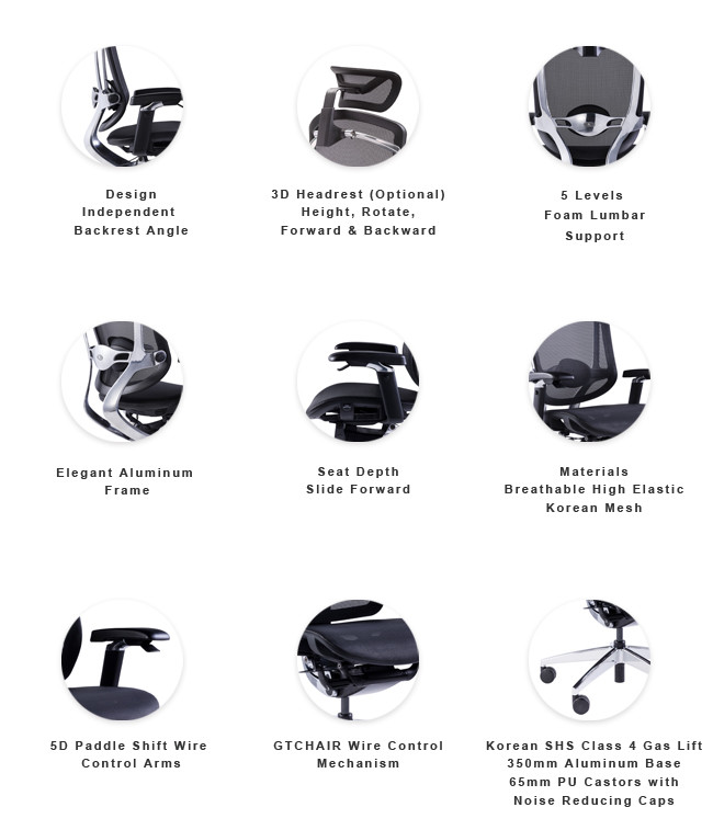 Marrit 5D Arms Ergonomic Chairs Home Office Mesh Chair Swivel Office Chairs