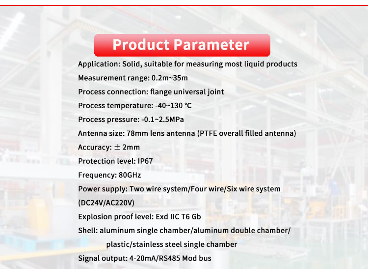 Customized UBLG-80CY UNIVO 80G Millimeter Wave Radar Level Meter for Liquid Detection