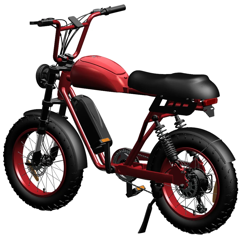Rear Hub Motor 48V Electric Fat Tire Bike 20x4 Full Suspension Ebike For Adults