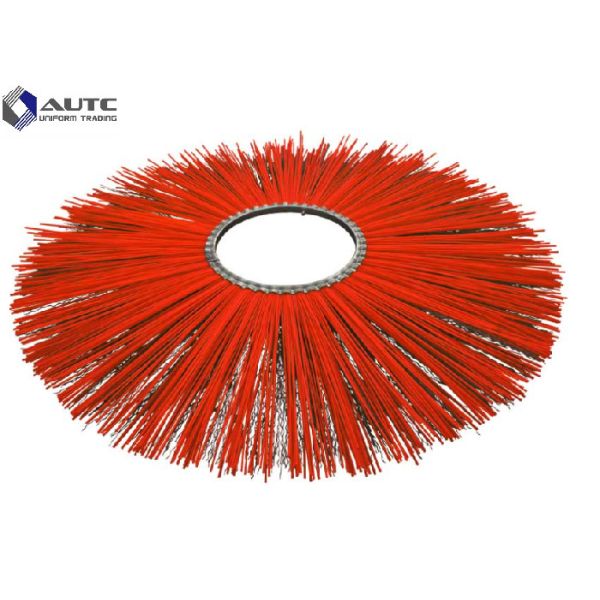 Quality 10" 25" Bobcat Sweeper Brush Flat Wafer Flat Ring Sweeper Broom Brushes PP Steel Mix Wire Galvanized Iron Fastening for sale