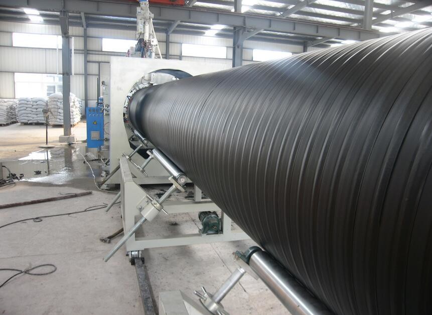 PP / Pe Pipe Extrusion Line , Sprial Pipe Production Line For Sewage Treatment