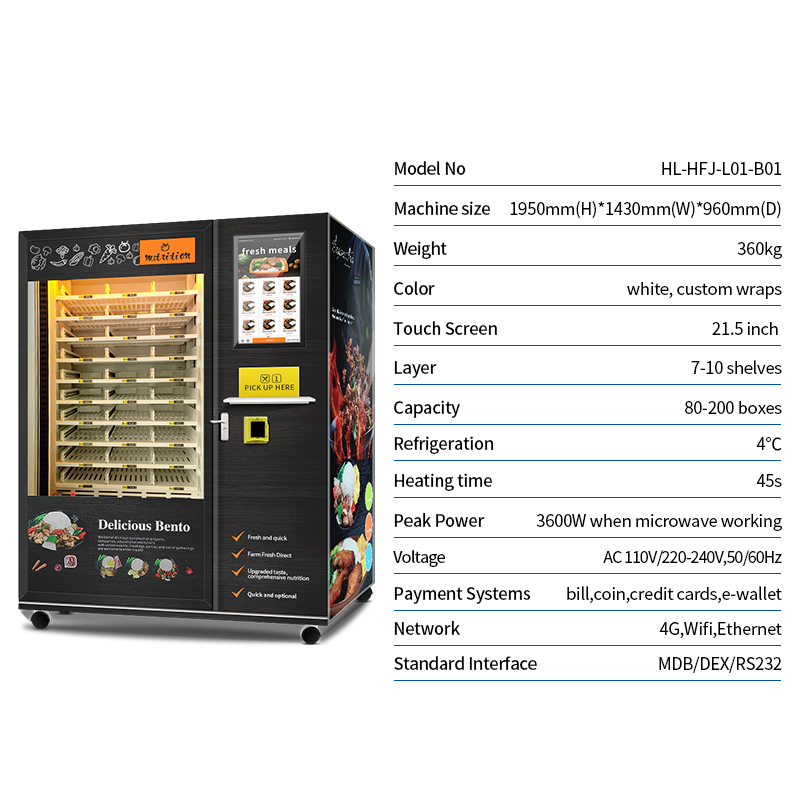 customized nutritional meal vending machine automatic fast food microwave heating vending machine