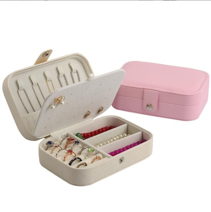 China Manufacturer Wholesale Custom Logo Luxury Jewelry Packaging Box Made of PU Leather with Flocking Storage Case Gift Box